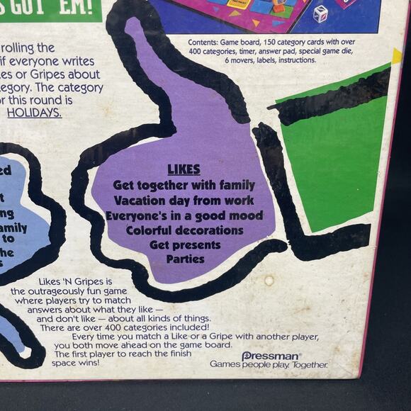 Likes N Gripes Vintage 90s Board Game Everyone's Got 'Em! New Sealed Teen-Adult - Picture 11 of 12